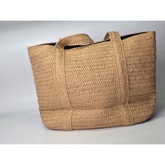Draper James Everyday Straw Shoulder Bag Brown Tote Purse Handbag - Picture 10 of 11